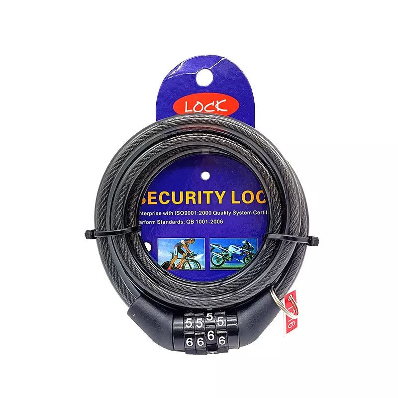 4 code anti theft bicycle cable lock security combination password