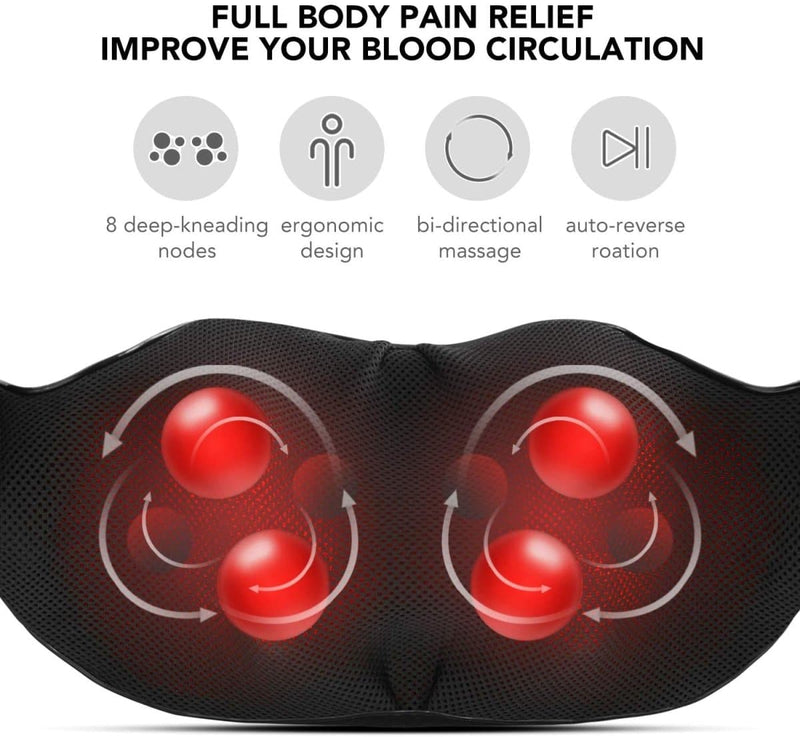 RedSky Therapy Back and Neck Massager with Heat Deep Kneading Massage - RedSky Medical