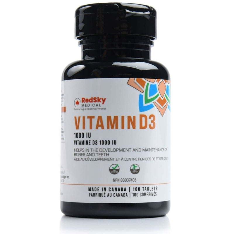 RedSky Vitamin D3 | 1000 IU | 100 tablets - RedSky Medical