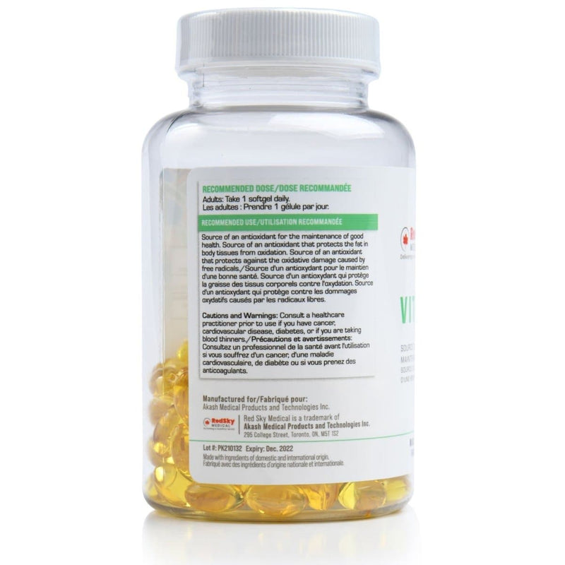 RedSky Vitamin E | 400IU | 120 softgels - RedSky Medical