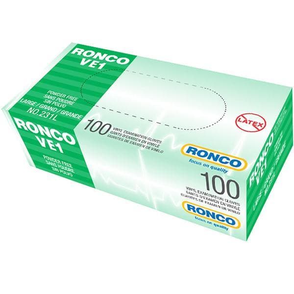 RONCO VE1 Vinyl Examination Glove (3 mil) | Large | 100 gloves - RedSky Medical