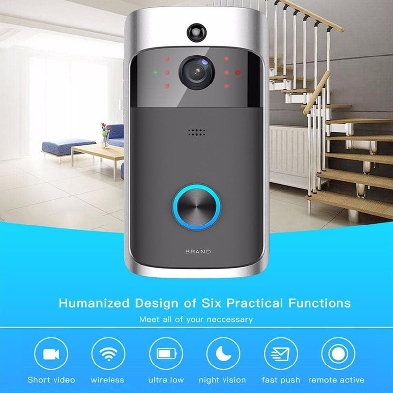 WiFi Smart Video Doorbell 720P HD Wireless Remote Home Security Doorbell with Two-Way Talk,166° Super Wide-Angle Lens - RedSky Medical